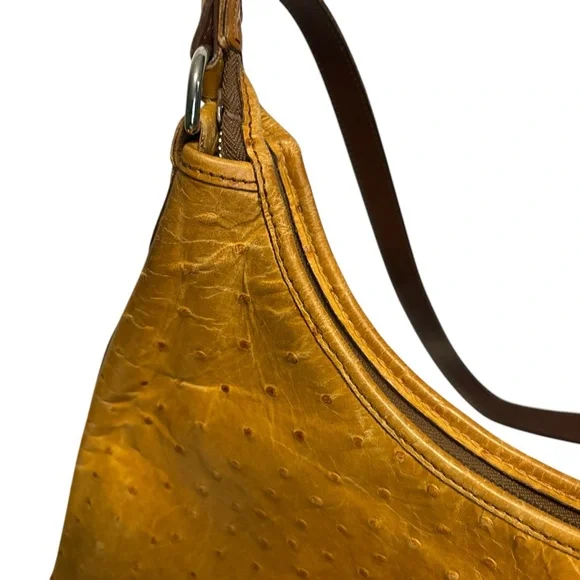 Vintage Y2K Dooney & Bourne Small Hobo Bag Ostrich - Picture 3 of 4